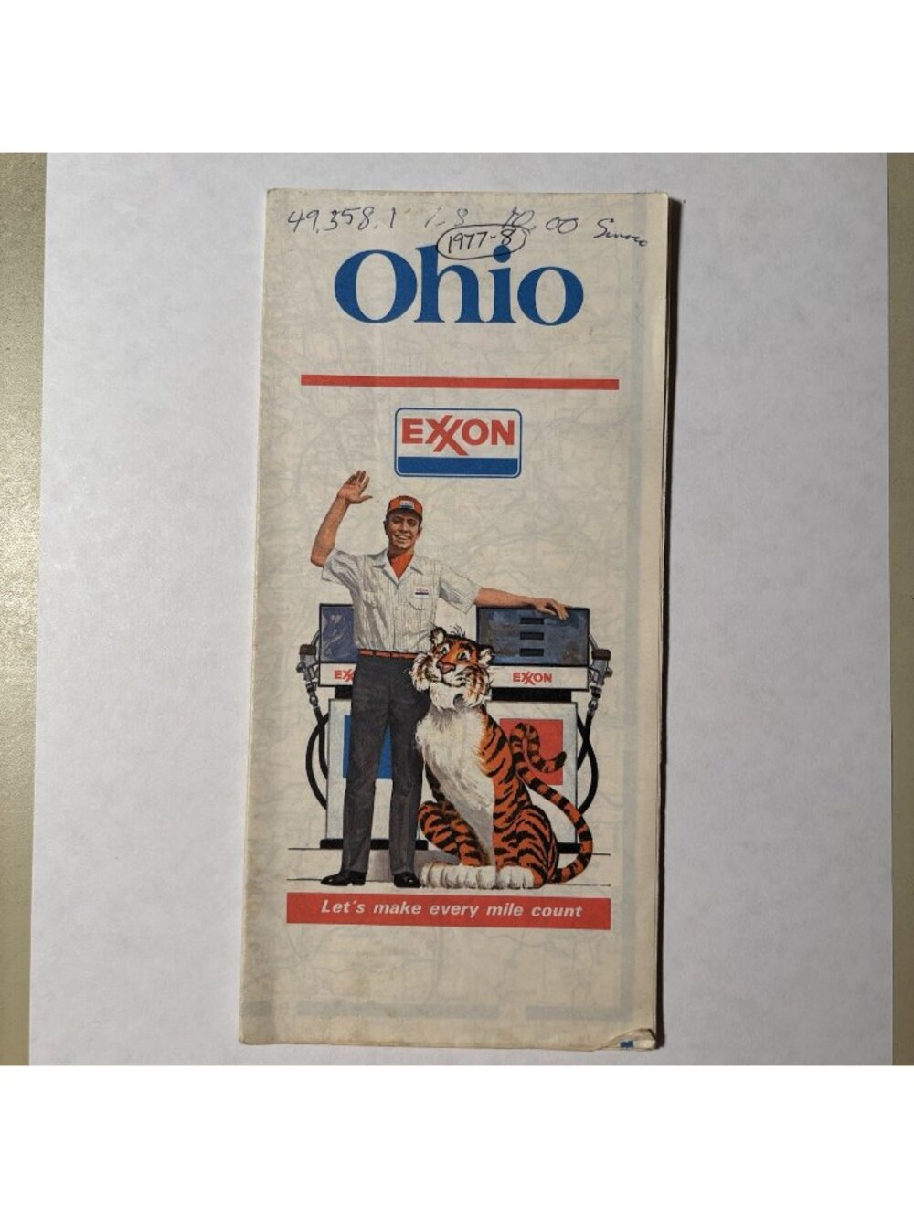 Vintage Exxon Oil Gas Ohio State US Travel Tourism Road Map 1977-78 Collectible
